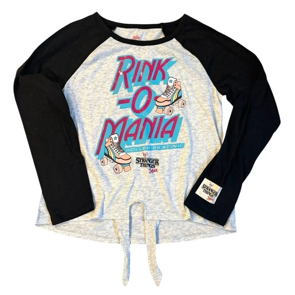 Justice Stranger Things Skater Rink O Mania Roller Skates‎ Shirt Size Medium 10